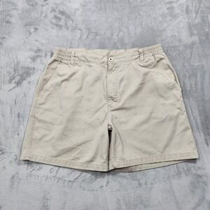 Taylor & Henry‎ Shorts Mens 38 Beige Chino Canvas Elastic Waist Casual Summer